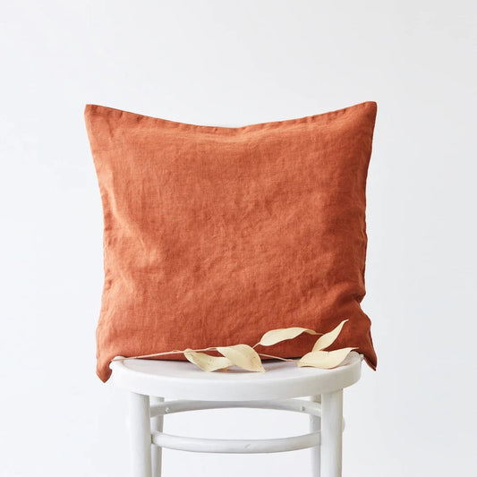 Linen Tales %uyum_store% Baked Clay Linen Cushion Cover Cushion Cover