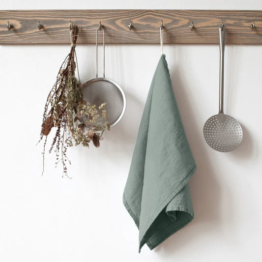 Linen Tales %uyum_store% Green Milieu Linen Kitchen Towel Tea Towel