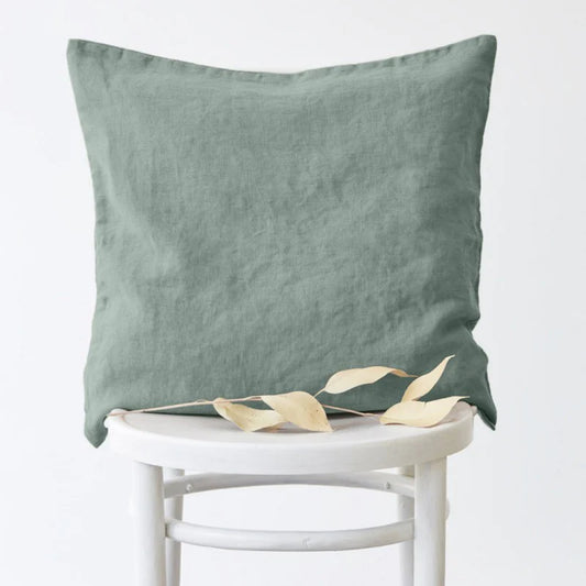 Linen Tales %uyum_store% Green Milieu Linen Cushion Cover Cushion Cover